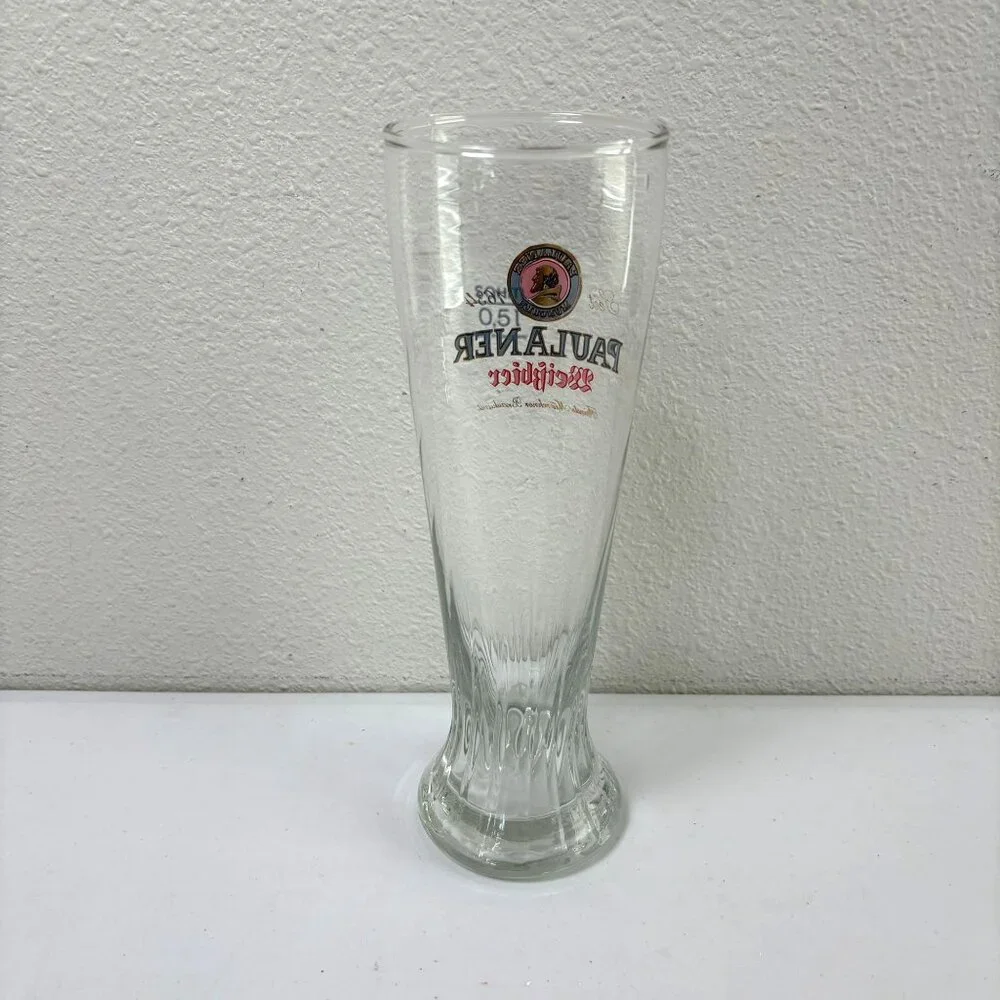 Paulaner Munchen WeiBbier Tall Swirl Pilsner Beer Glass Germany‎ 0,5L SAHM